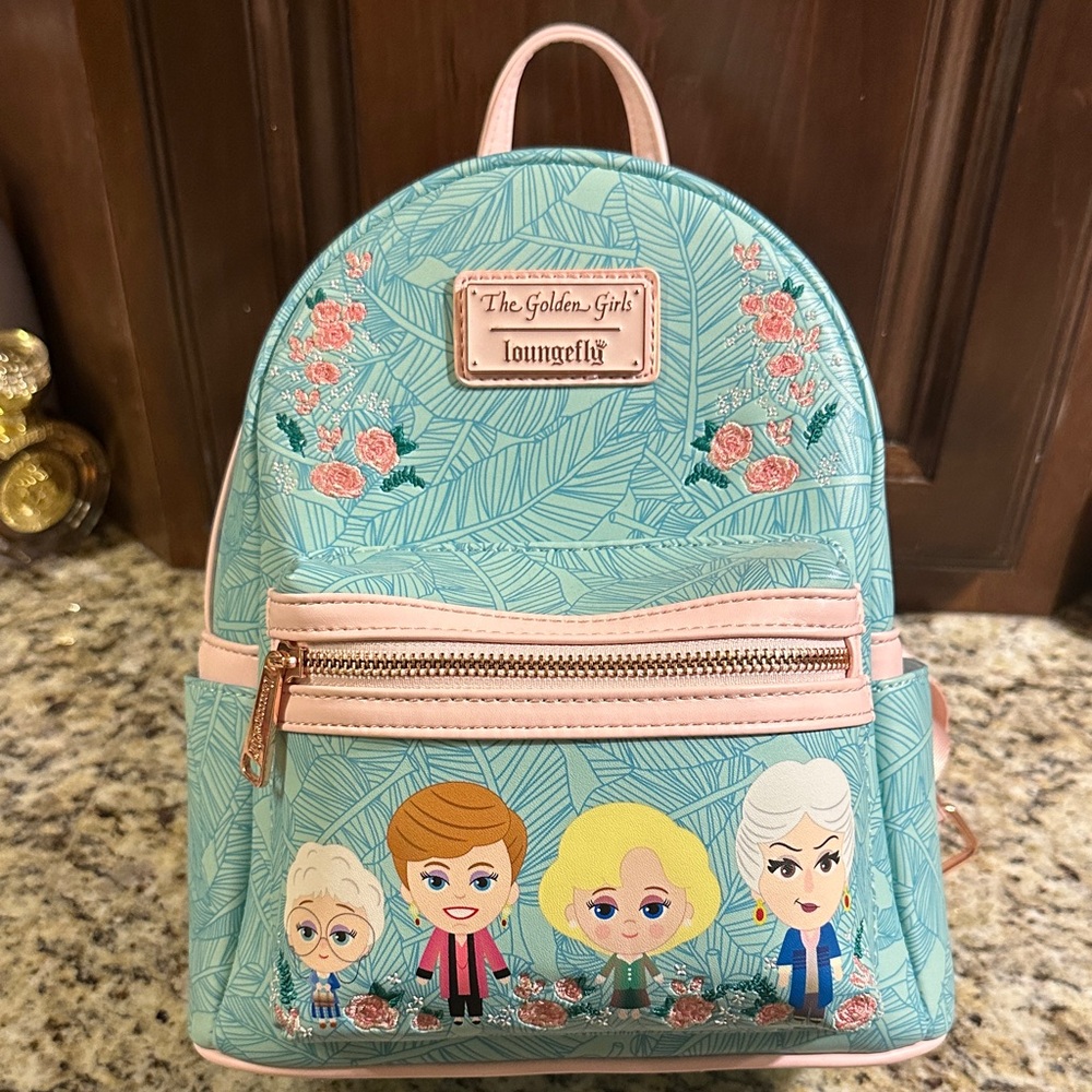 Loungefly The Golden Girls Teal and Pink Backpack